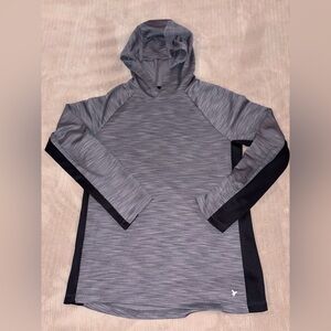 Old Navy Gray and Black Active Hooded Pullover Boys Size Large